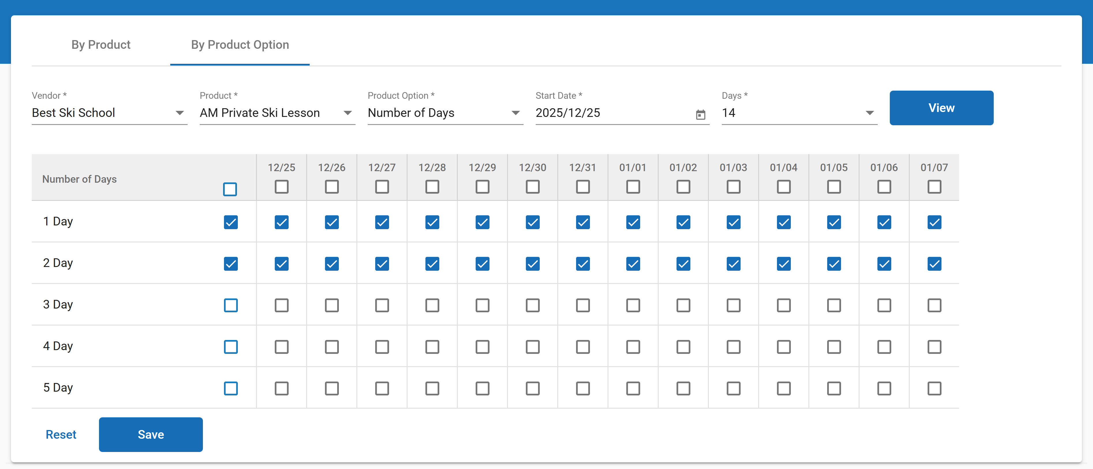Stop Sell by Product Option