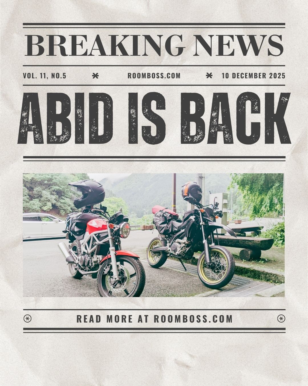 Abid、おかえりなさい！